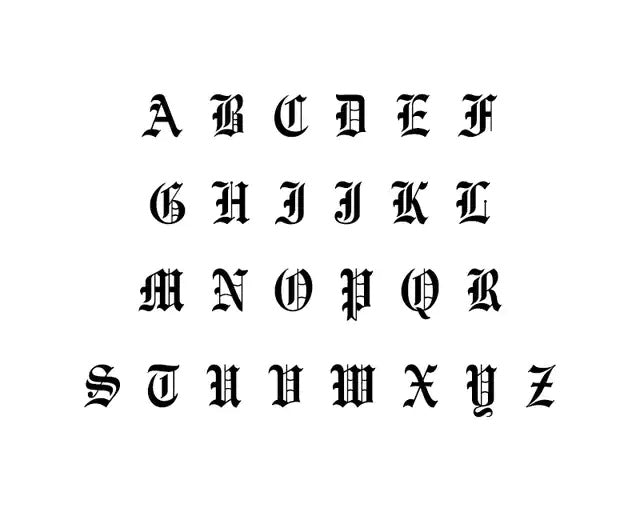 Gothic Script Initial Necklace