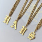 Gothic Script Initial Necklace