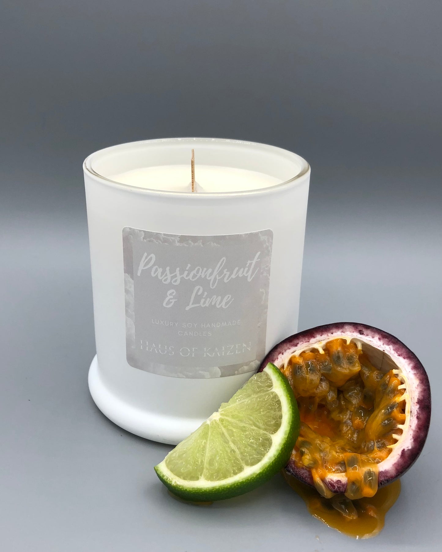 Passion Fruit & Lime Scented Hand-Poured Soy Wax Candle